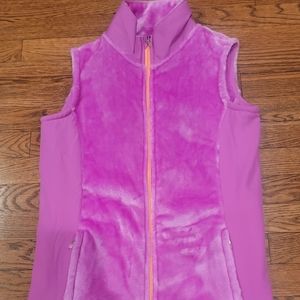 C9 Champion Fleece Pink w/orange trim Vest Full Zip Size XL Juniors